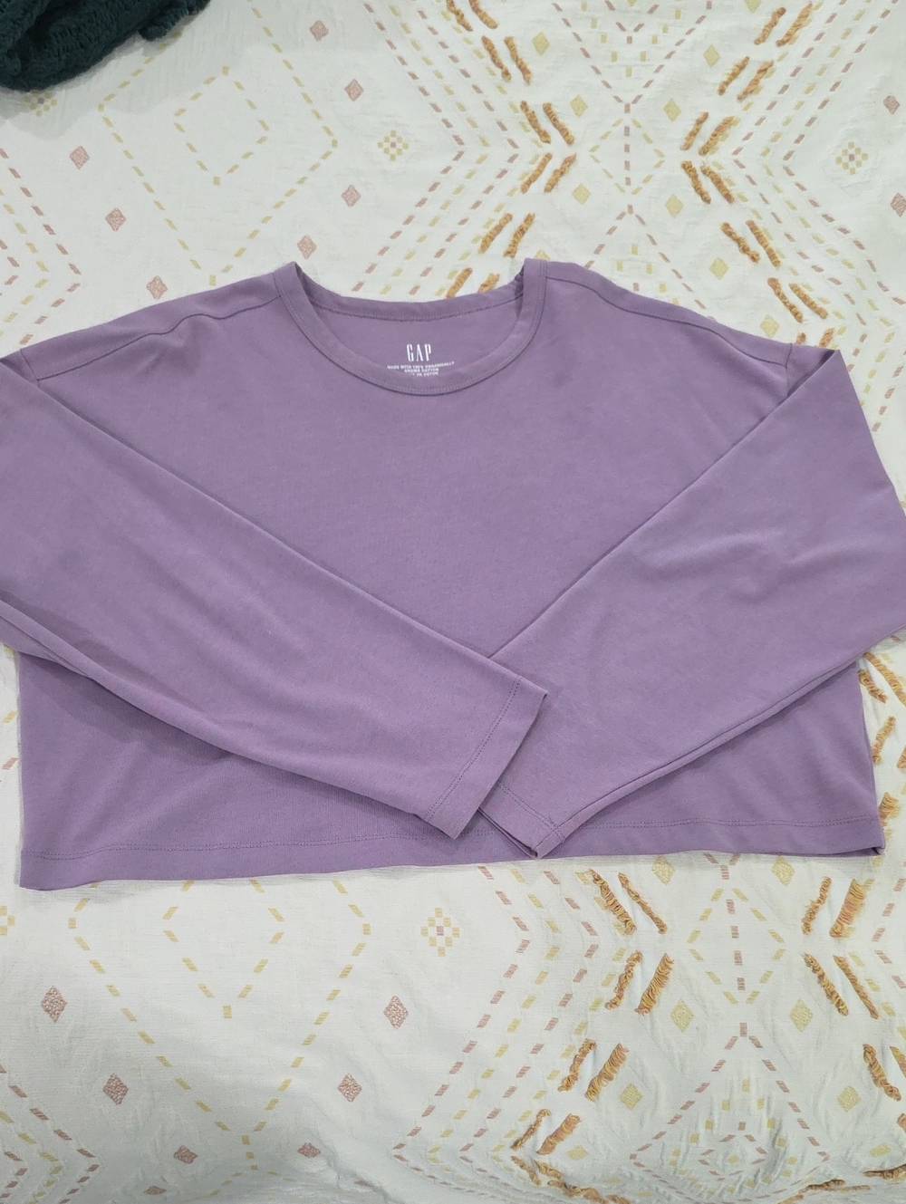 GAP Lavender Crop Long-Sleeve Tee